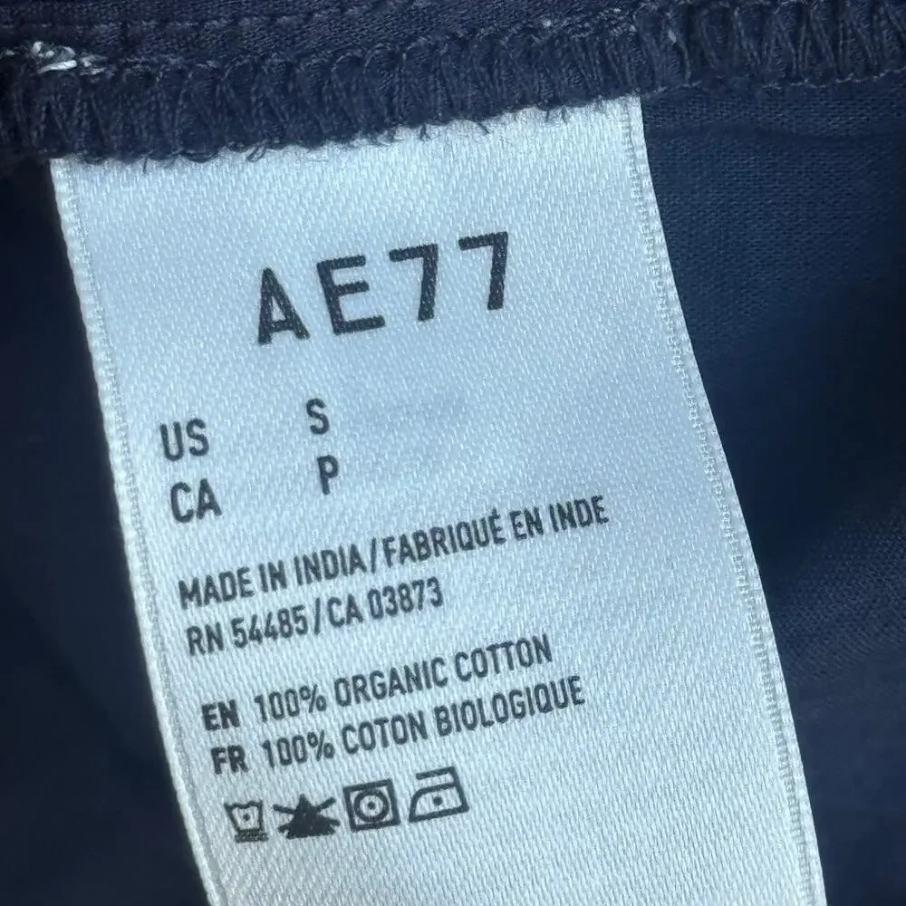 American Eagle AE77 Organic Cotton Boho Peasant Maxi Dress Tie Belt Size S NWT - Picture 10 of 12